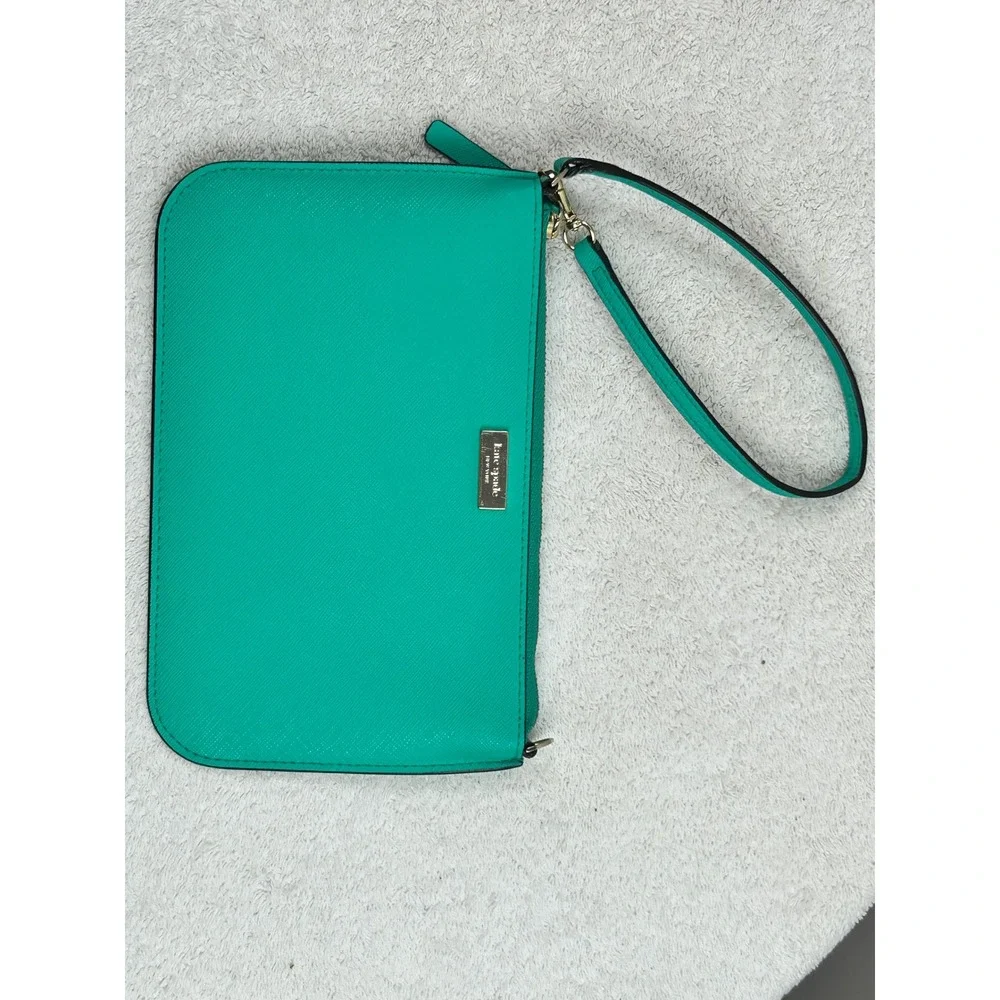 kate spade Turquoise Saffiano Leather Wristlet Shoulder Bag